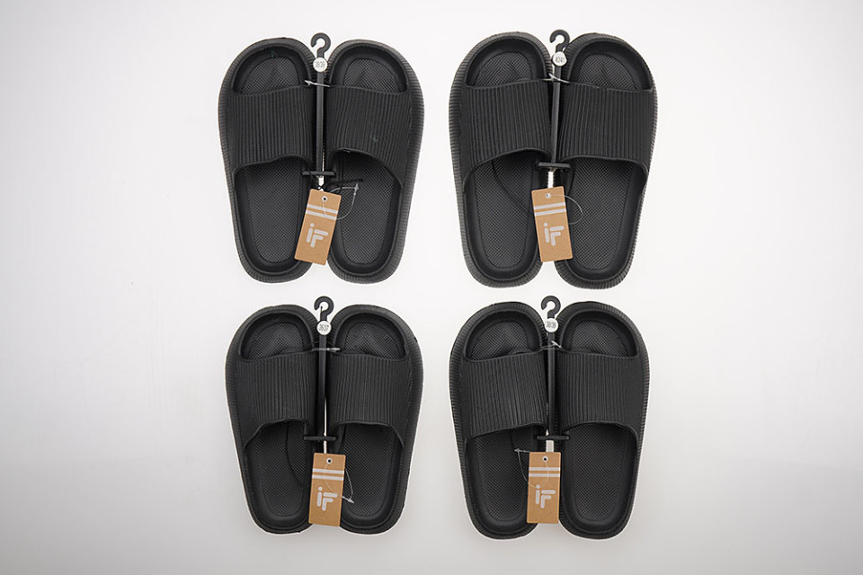 Badslipper Uni Zwart Retour W2
